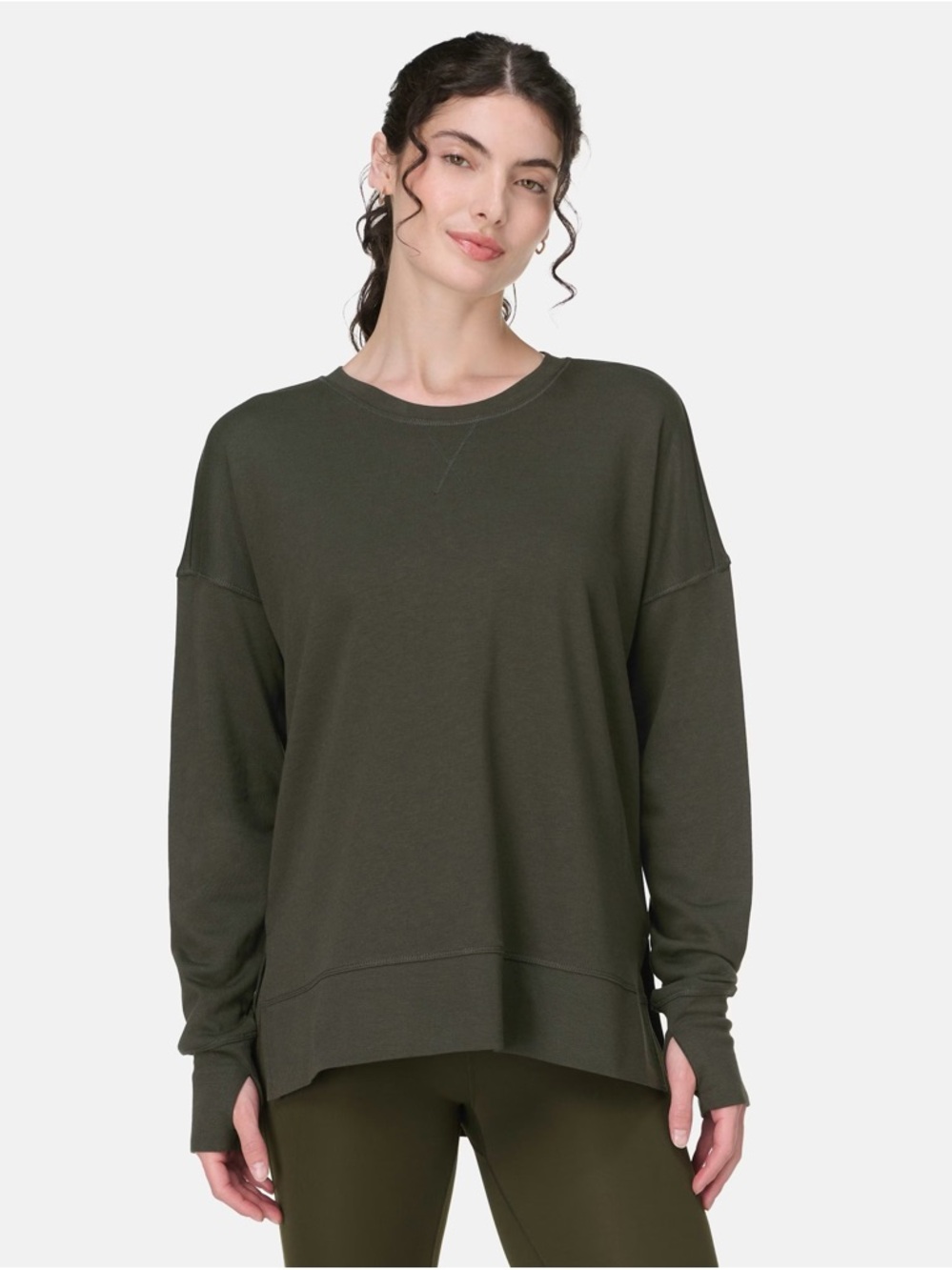 Sweaty Betty After Class Sweatshirt Nori Green Loungewear Activewear Casual XXL